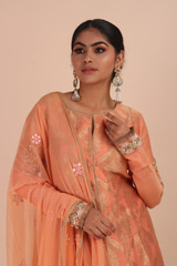 Orange Chanderi Anarkali SetIMG_6919 copy